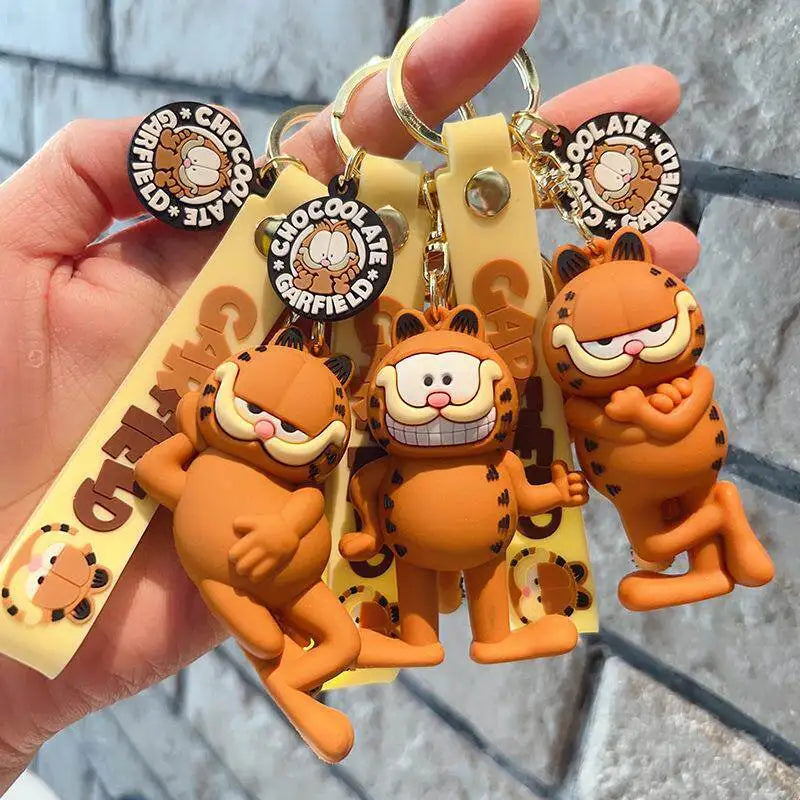 New Garfield Car Doll Keychain Couple Cartoon Cute High Color Value Student Schoolbag Pendant Decorative Small Gift Wholesale