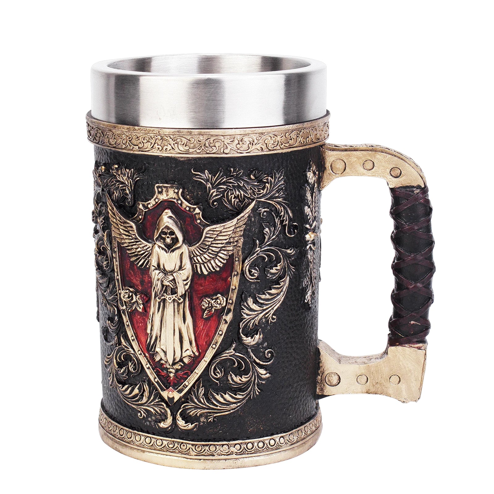 600ML Viking Mug Collection 304 Stainless Steel Insert Resin Beer Danegeld Tankard Coffee Beer Mugs Cup Halloween Friends Gift