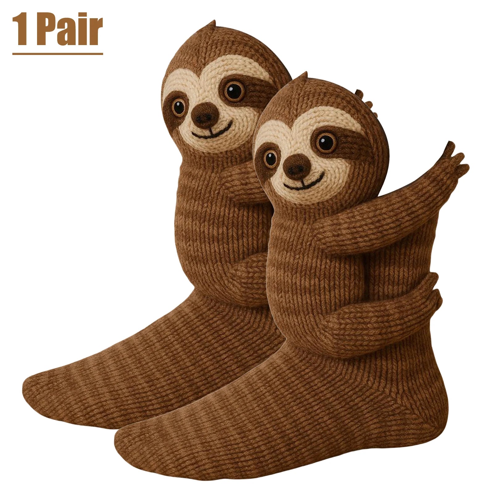5-1 Pairs 3D Tree Rat Knitted Animal Socks Breathable Knit Plush Socks Comfortable Fashion Knit Socks Gifts for Animal Lovers