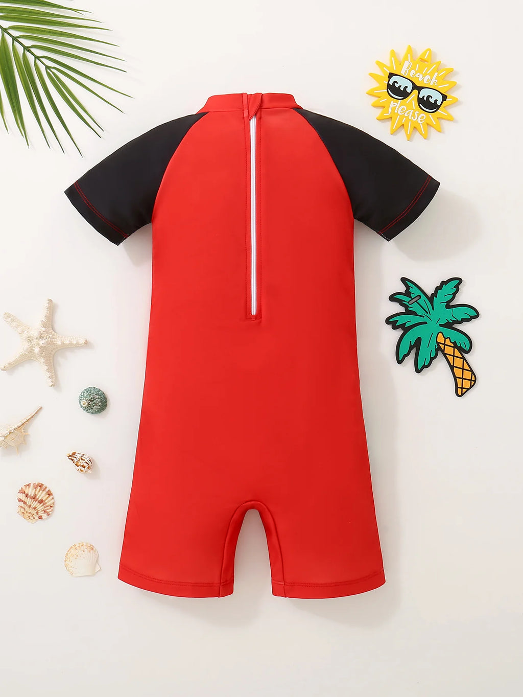 Baby Boys Summer Color Block Swimsuit Cute One-Piece Swimming Suits for Toddlers Infant Male Swimwear Fashionable And Handsome