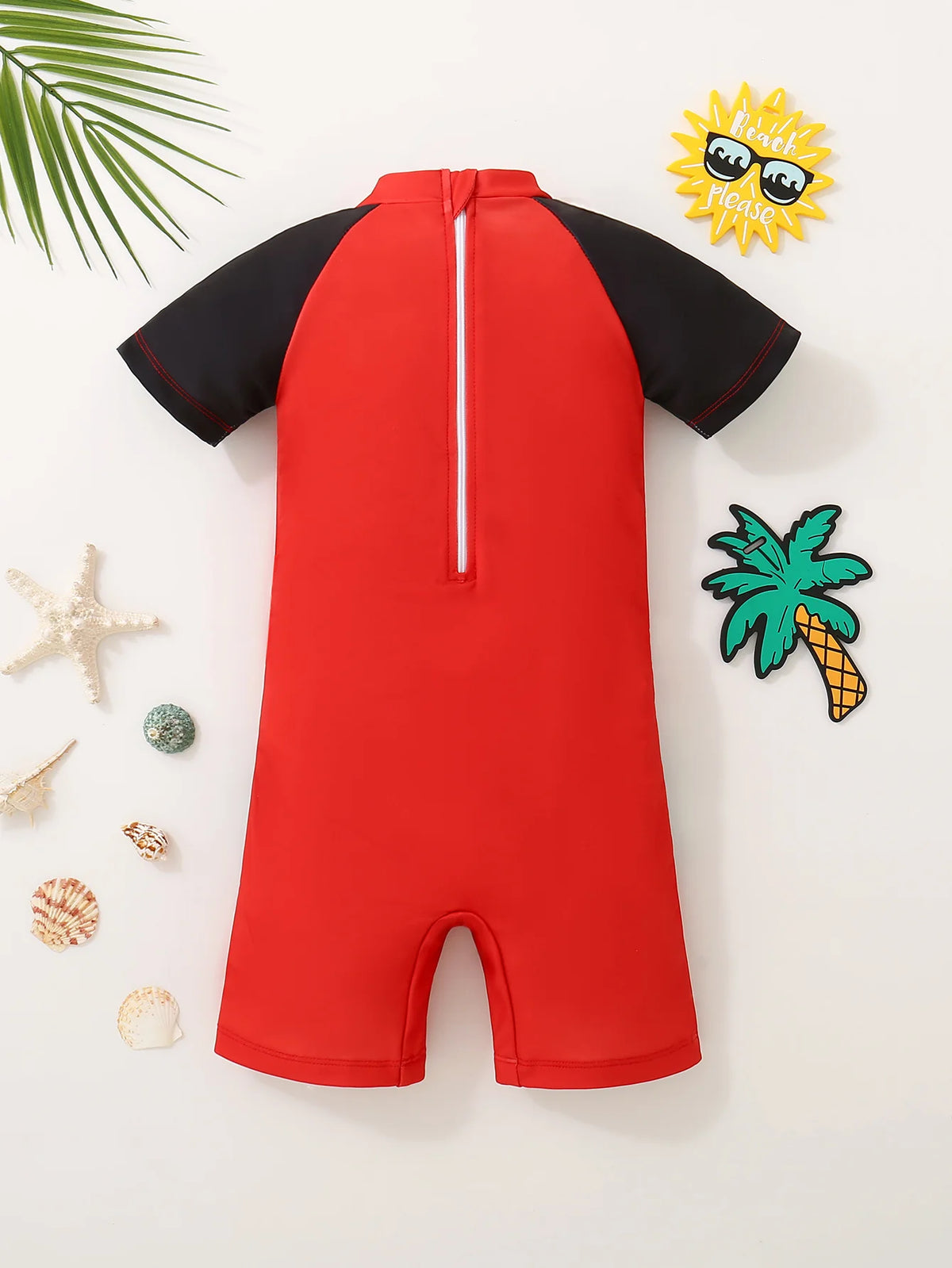 Baby Boys Summer Color Block Swimsuit Cute One-Piece Swimming Suits for Toddlers Infant Male Swimwear Fashionable And Handsome