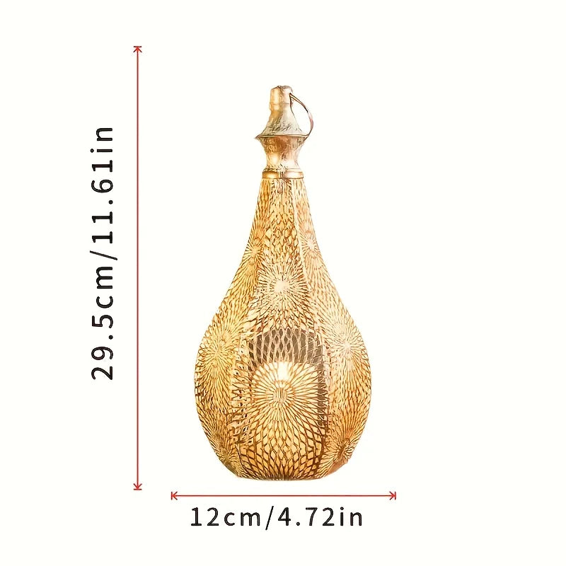 Elegant Metal Lantern Candle Holder - Decorative Tabletop Lantern for Home, Perfect for Chinese New Year & Ramadan Celebrations