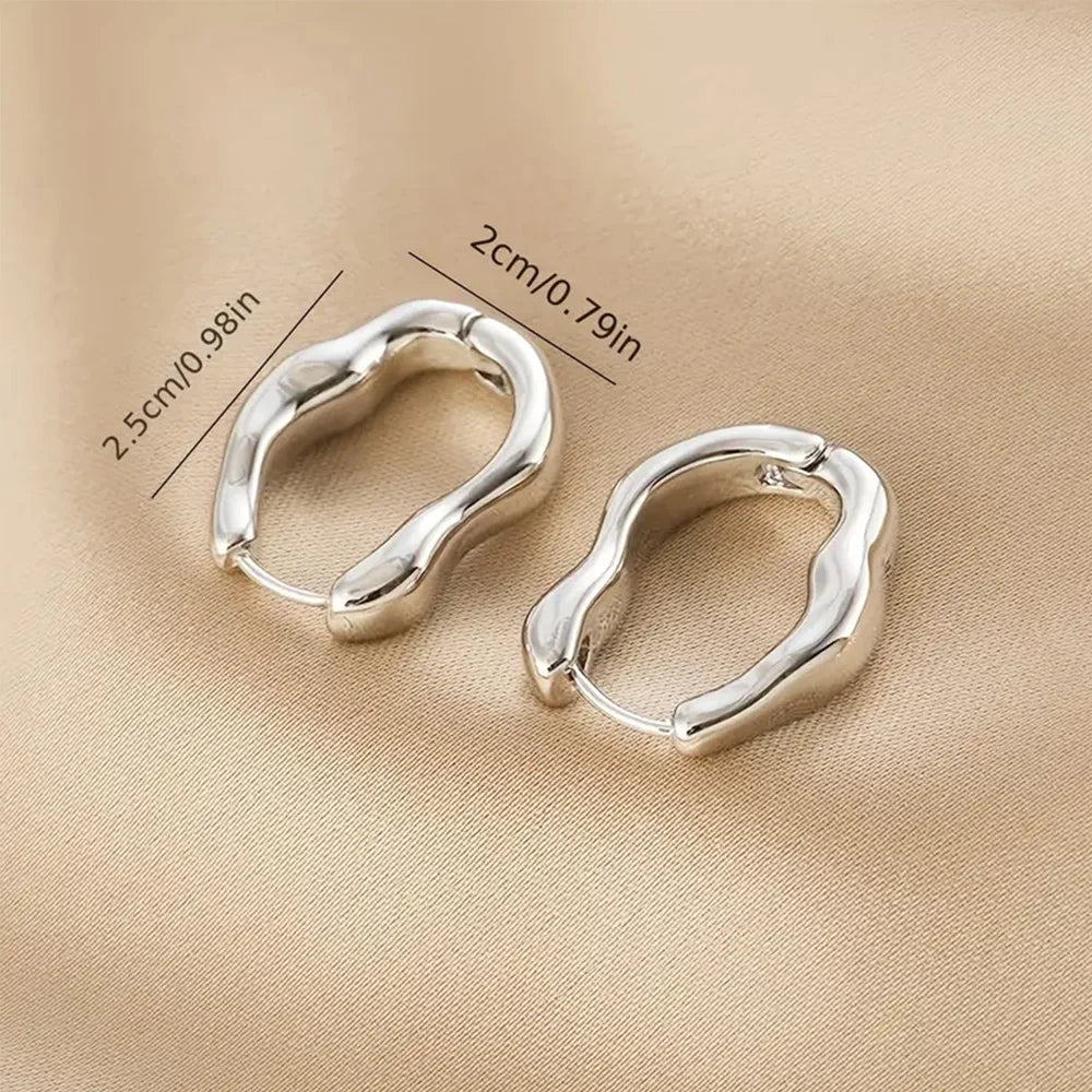 Irregular Geometric Earrings for Women's New Trendy and Personalized Design, Internet Famous Earrings With a Simple Temperament