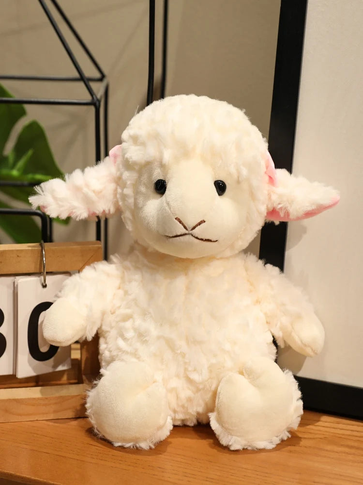 Kawaii Sweet Soft White Sheep Plush Toy 16/22/30cm Cute Cartoon Stuffed Sleeping Doll Ideal Birthday Gift for Kids
