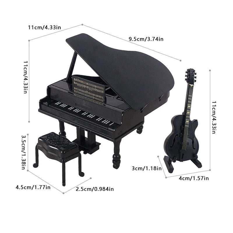 Piano table/chair/guitar model mini creative toy mini ornament (non audible) Christmas/Easter/New Year/Thanksgiving/Halloween