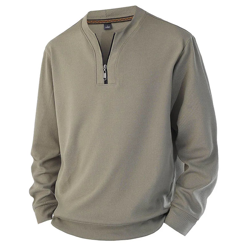 Plus Size 7XL 8XL Men's long-sleeve T-shirt half-zip sweatshirt new style for spring autumn casual V-neck Hoodies men's clothing