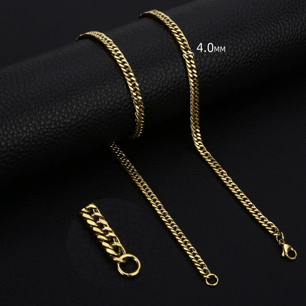 3.5-7MM Wide Stainless Steel Necklaces For Men Punk Cuban Link Chain Choker Women Hip Hop Fashion Party Jewelry Accessories