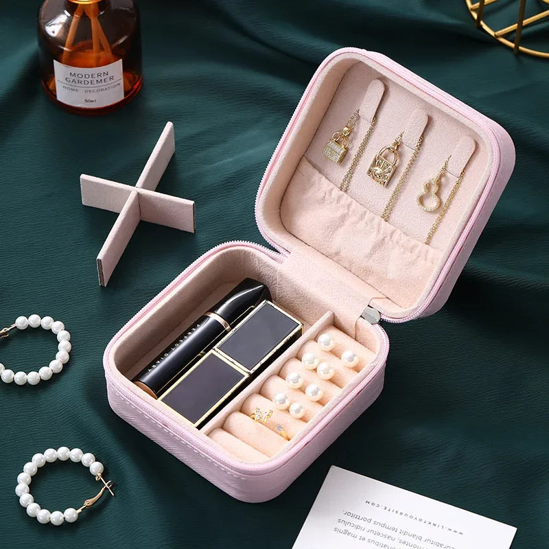 Square Mini Ring Box Portable Stud Earrings Jewelry Storage Multifunctional Storage Box Jewelry Organizer 쥬얼리박스