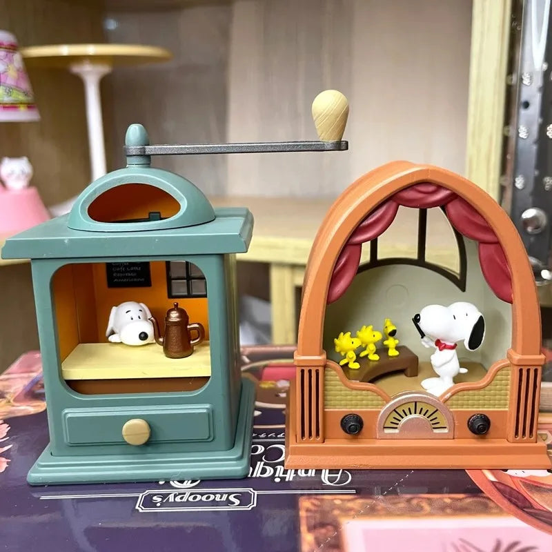 Re-Ment Peanuts Snoopy's Antique Diorama Miniature Model SNOOPY's Trunk Toys Collectible Ornaments Assembly Kids Blind Box Gift