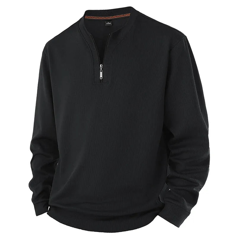 Plus Size 7XL 8XL Men's long-sleeve T-shirt half-zip sweatshirt new style for spring autumn casual V-neck Hoodies men's clothing
