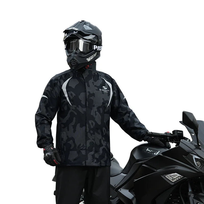 Raincoat Split Type Men's Motorcycle Riding Suit Women's Full Body Rainstorm Proof Adult Electric Bicycle Rider Thick