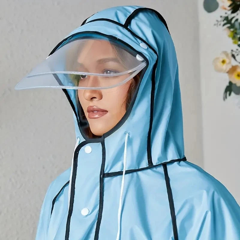 New EVA Men's And Women's Raincoats Full Length Adult Riding And Walking Rainstorm Proof Electric Bicycle Poncho
