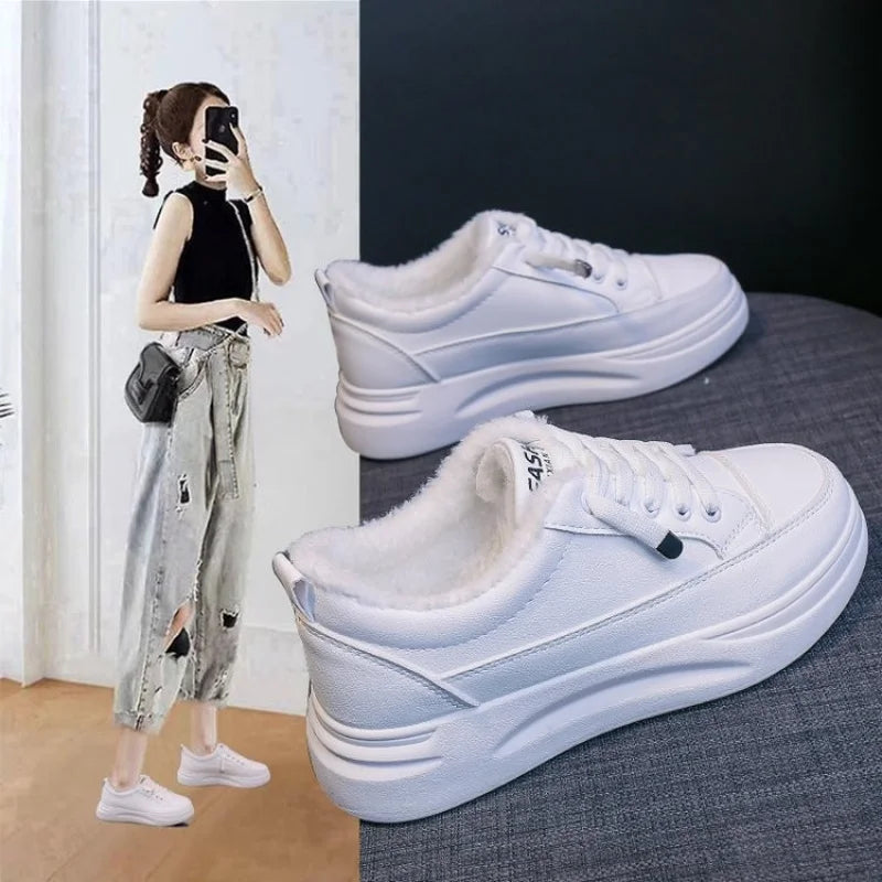 Women's White Sneakers for Summer2025Spring Season Internet Celebrity Sneakers Versatile Hot Style Spring and Autumn New Dad Sho