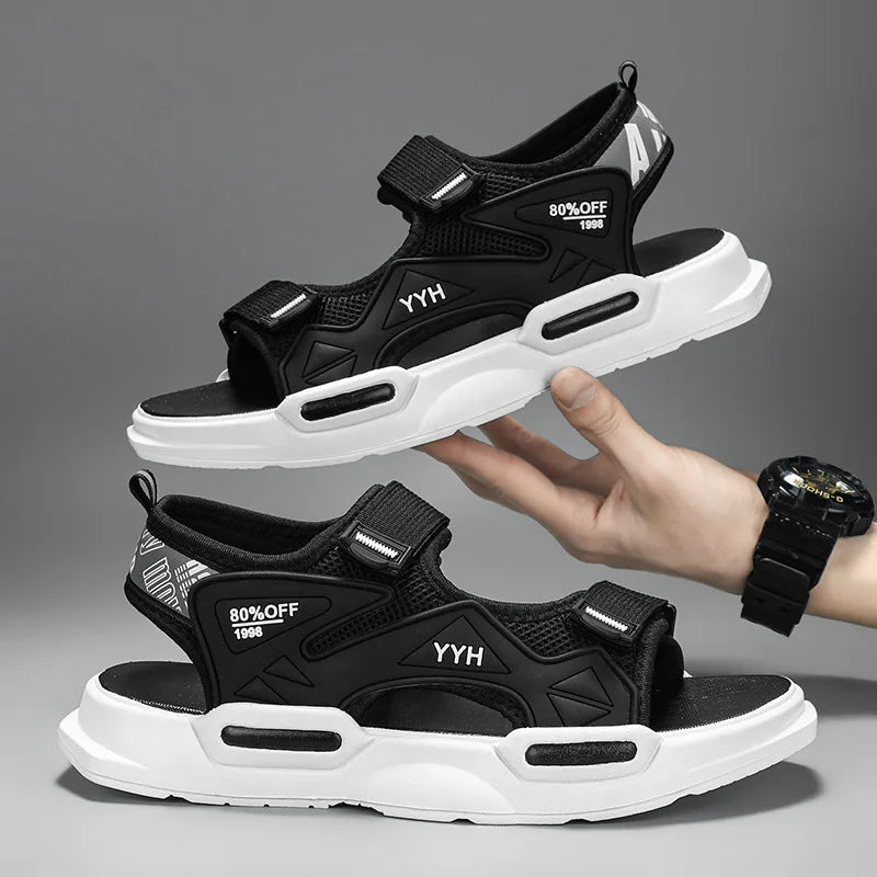 High Quality Men's Outdoor Sewing Sandals Men Concise Waterproof Shoes for Man Beach Sandals Hot Mens Non-Slip Comfortable Shoes