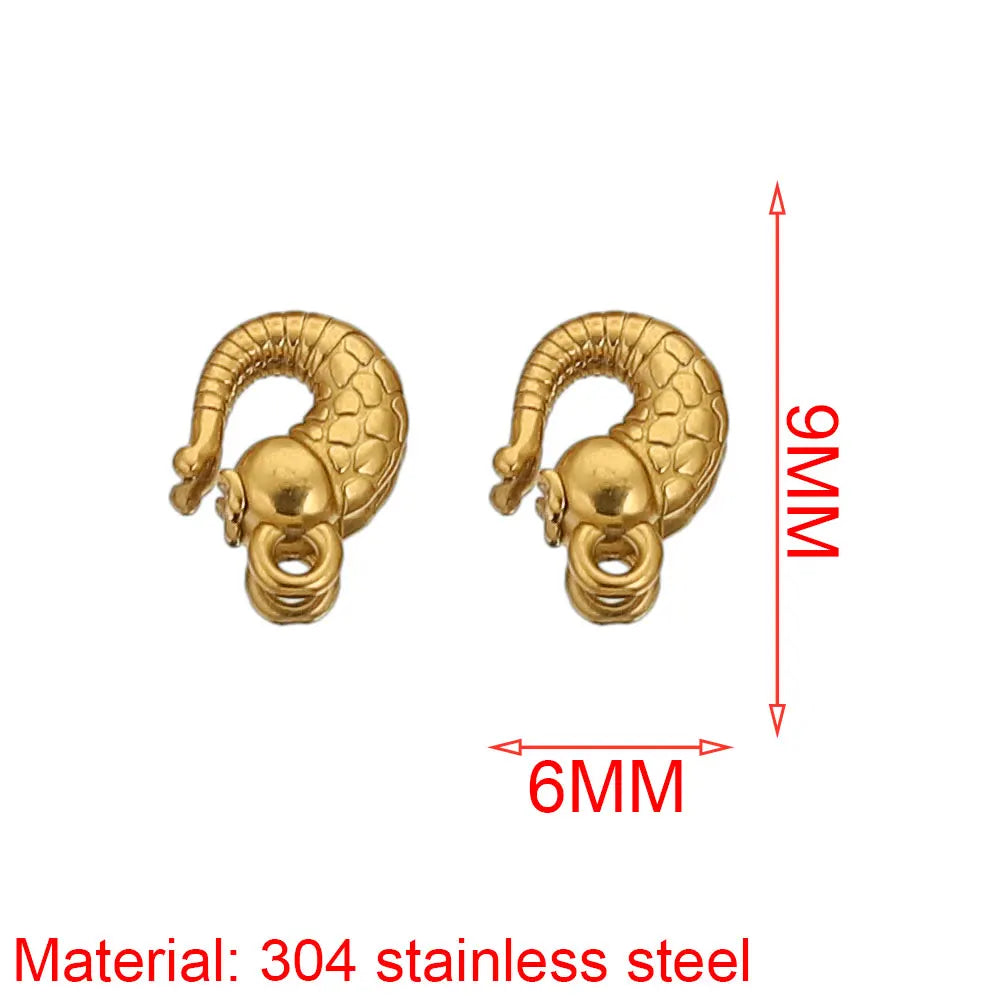 10pcs Lot Stainless Steel S Gold Jewelry Making Clasps Hooks Fasteners Connectors for Bracelet Nacklace Jewelry Making Materials