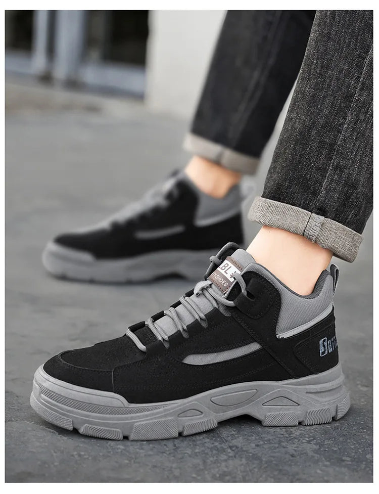 Spring men's shoes new breathable high-top men's all-match non-slip wear-resistant outdoor work shoes labor protection shoes