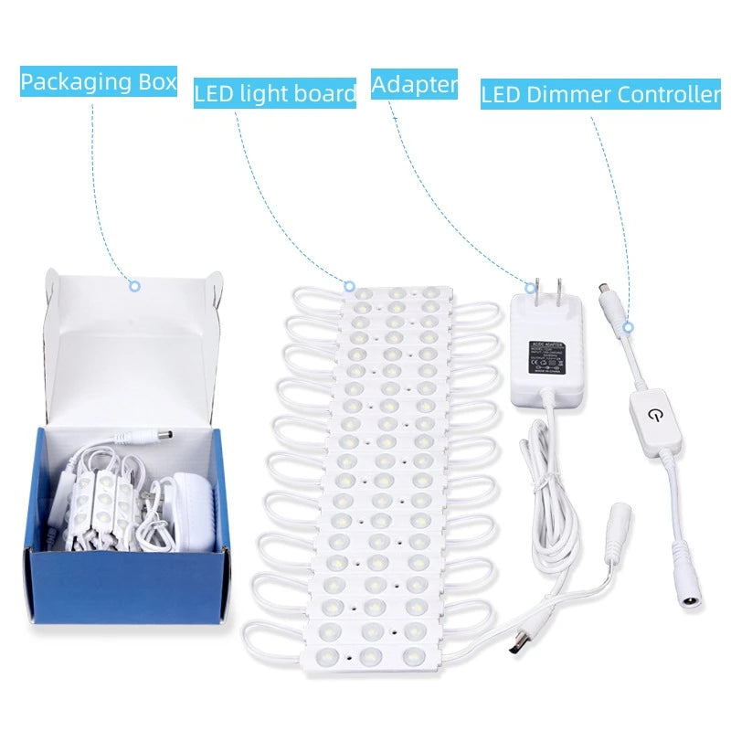 LED mirror filler lights paste touch dimmable filler light decorative light string makeup mirror wall light