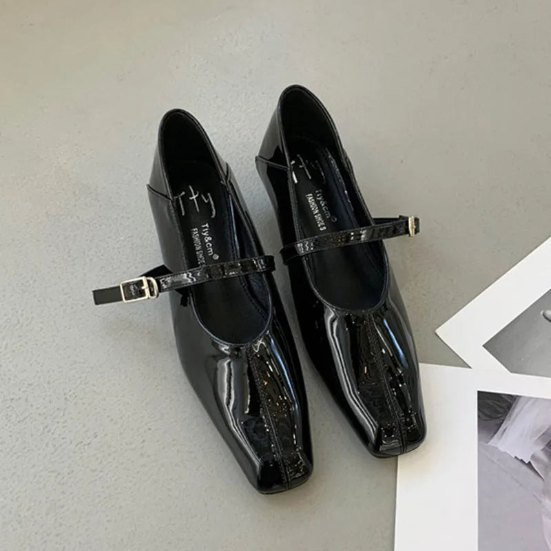 Female Buckle Strap Footwear Low Heel Wedges Shoes For Women Mary Janes Spring Summer Fashion Shallow Ladies Wedges Pumps Shoes