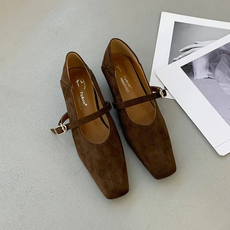 Female Buckle Strap Footwear Low Heel Wedges Shoes For Women Mary Janes Spring Summer Fashion Shallow Ladies Wedges Pumps Shoes