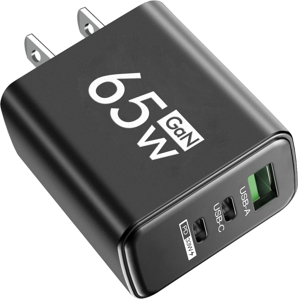 65W 3 Ports GaN USB PD Charger Fast Charging Type C Mobile Phone Adapter Quick Charger 3.0 For iPhone 15 Samsung Xiaomi Huawei