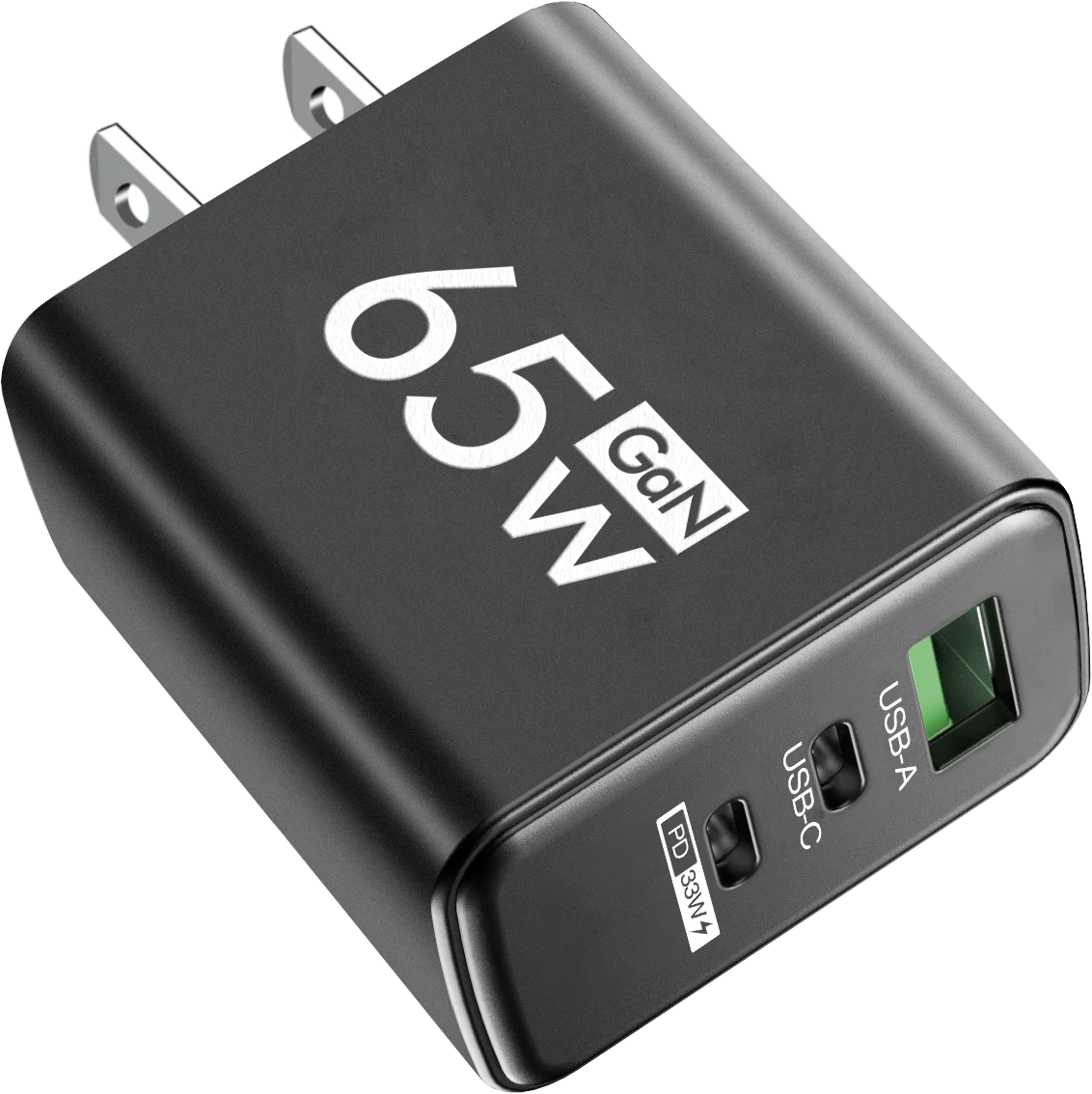 65W 3 Ports GaN USB PD Charger Fast Charging Type C Mobile Phone Adapter Quick Charger 3.0 For iPhone 15 Samsung Xiaomi Huawei