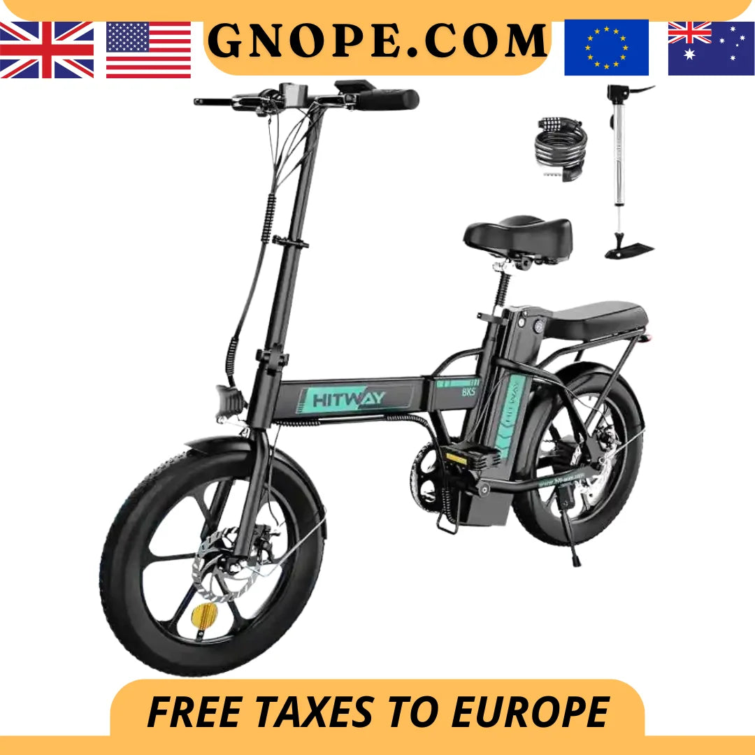 Electric Bike for Adults, E Bike with 36V/12Ah Removable Battery 16"×3.0 Fat Tire Folding Electric Bicycle 500W Motor
