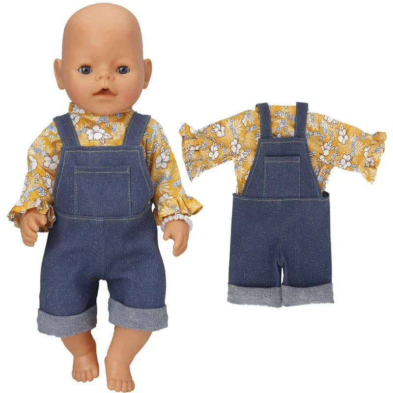 Reborn Baby Doll Clothes 40 cm Hat Set For Baby Dolls Rompers Toys Outwear Children Girl Gifts
