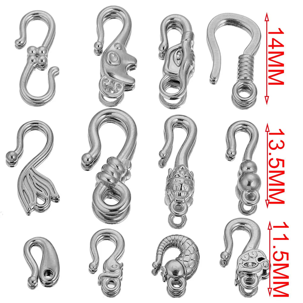 10pcs Lot Stainless Steel S Gold Jewelry Making Clasps Hooks Fasteners Connectors for Bracelet Nacklace Jewelry Making Materials