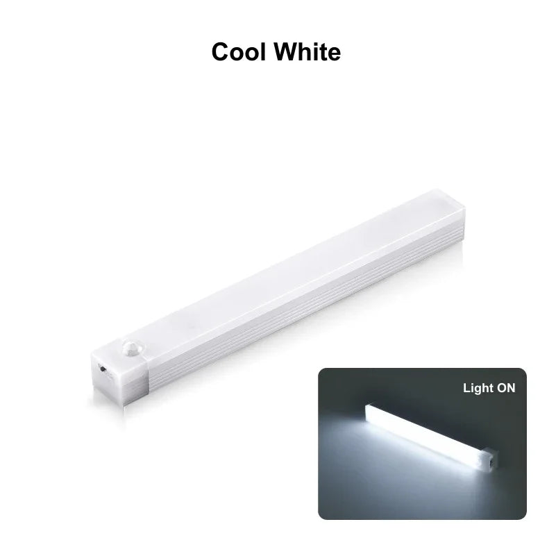 LED Motion Sensor Light Rechargeable Induction Night Light Portable Cordless Magnetic Cabinet Lamp for Kitchen Room Bedside