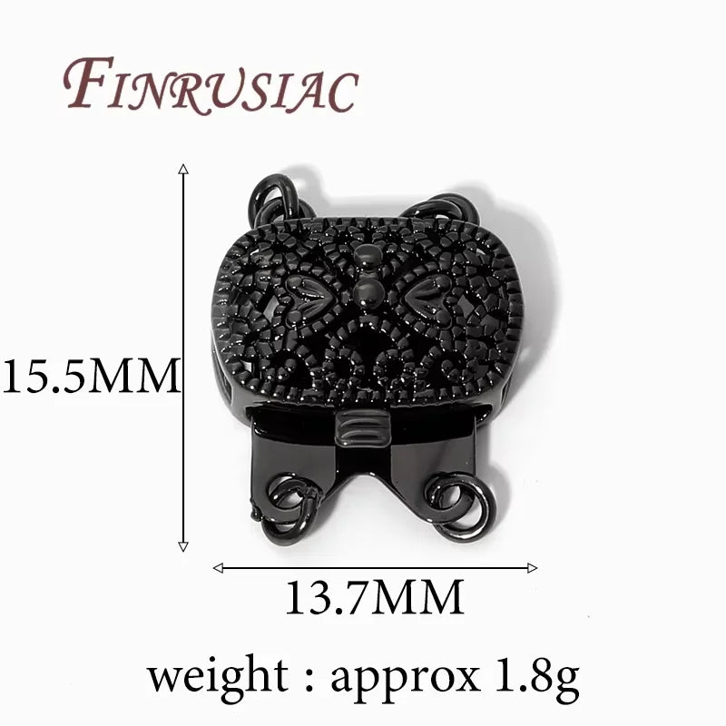 18K Gold Plated Brass with Zircon Connectors For Bracelets,Fasteners Clasps For Jewelry Making Supplies DIY Necklace Accessories