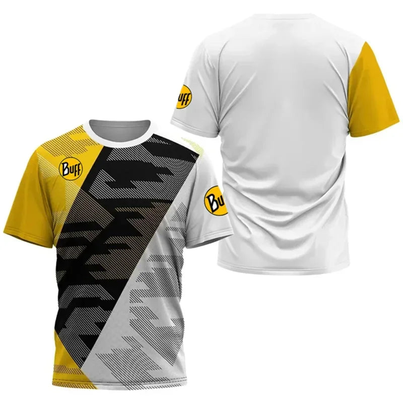 Men's tennis shoe printed T-shirt, quick drying short sleeved shirt, breathable, round neck, outdoor sports, summer