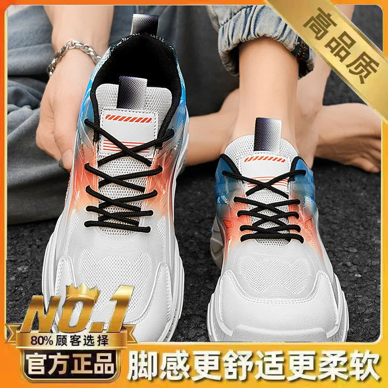2025Autumn Men's High-top Running ShoesinsDad Sneakers Trendy Shoes Red Basketball Sports Shoes for Men in Their Zodiac Year
