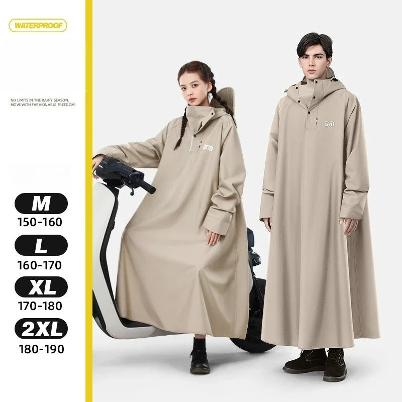 Adult Thickened Long E-Bike Raincoat Waterproof Motorcycle Bicycle Poncho Wholesale Protection for Two-Wheel Vehicle Riders