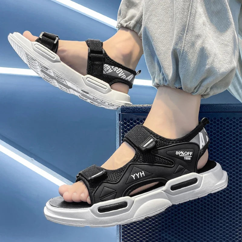 High Quality Men's Outdoor Sewing Sandals Men Concise Waterproof Shoes for Man Beach Sandals Hot Mens Non-Slip Comfortable Shoes