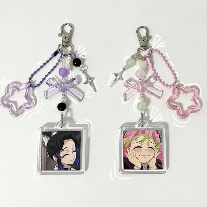 Handmade mitsuri shinobu matching keychains Bag Jewelry Charm Aesthetic