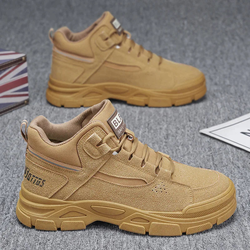 Spring men's shoes new breathable high-top men's all-match non-slip wear-resistant outdoor work shoes labor protection shoes