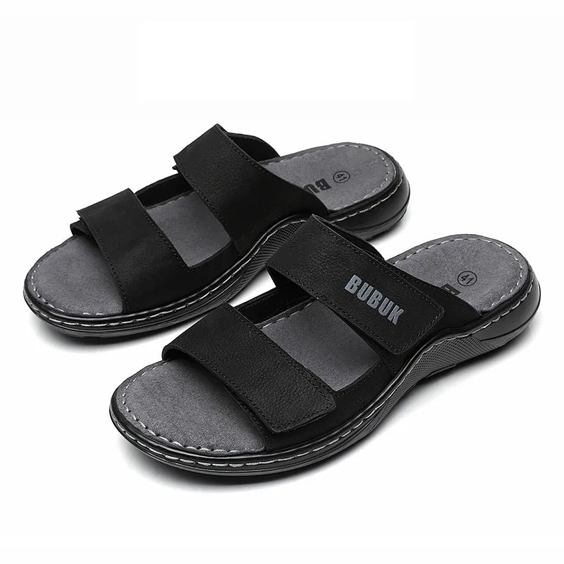 First-Layer Cowhide Men's Sports Sandals, Open-Toe Outdoor 防滑 Sandals, Casual Men's Shoes, Outdoor Fashion Beach Shoes, Li