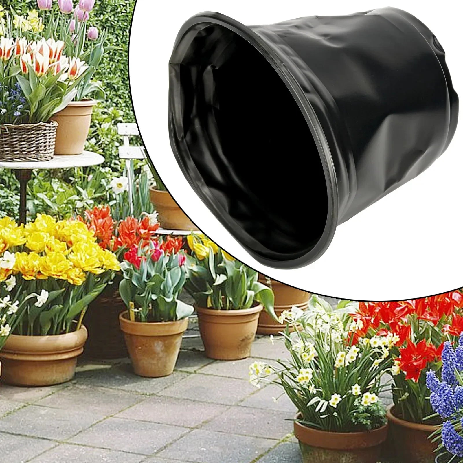 Black Plastic Planting Bowl Nursery Breathable Pot Nutrition Grow Bag Garden Vegetable Container Box Garden Accessories