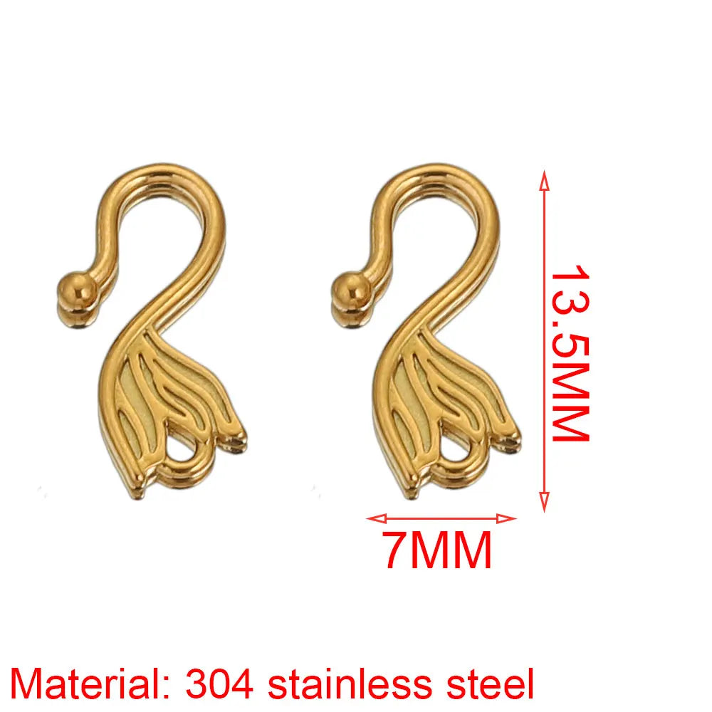 10pcs Lot Stainless Steel S Gold Jewelry Making Clasps Hooks Fasteners Connectors for Bracelet Nacklace Jewelry Making Materials