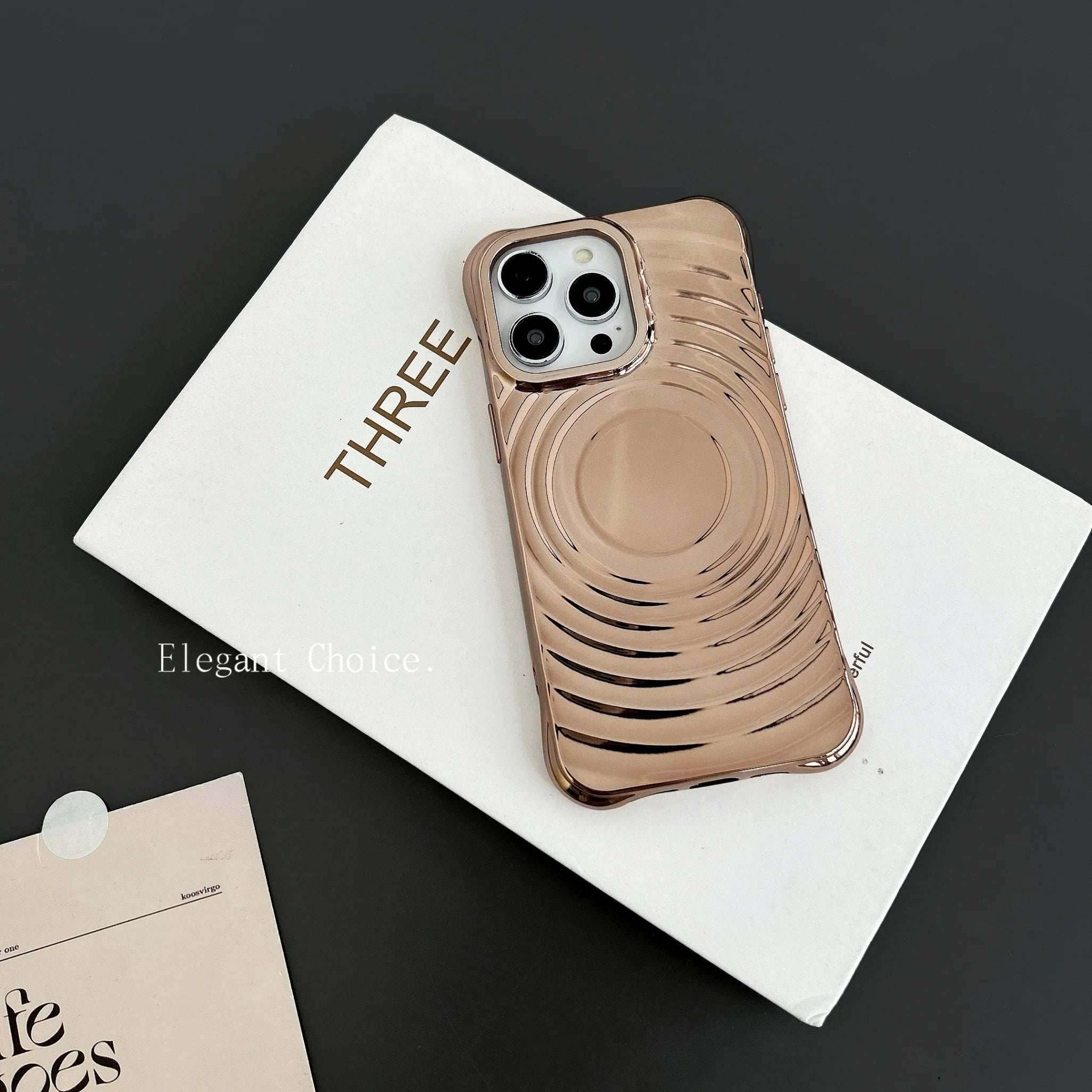 Electroplate Ripple Pattern Magnetic Case For IPhone 11 12 13 14 15 16 Pro Max Plus For Magsafe Shockproof Plating Wave Cover