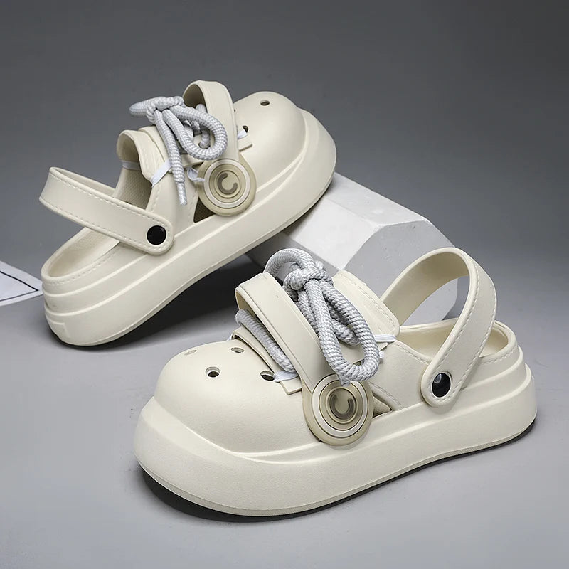 Summer Couple's Thick Bottom Lovely Slippers Hot Men EVA Waterproof Shoes Women Slip-on Soft Sandals Men Outdoor Non-Slip Slides