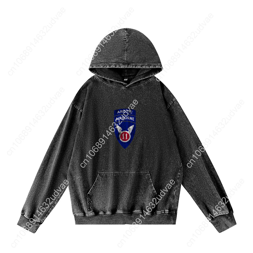 11th Airborne Division Patch Arctic Angels Hoodies Retro Hooded Sweatshirt Man Woman Teenager Vintage Pullover Customized Tops