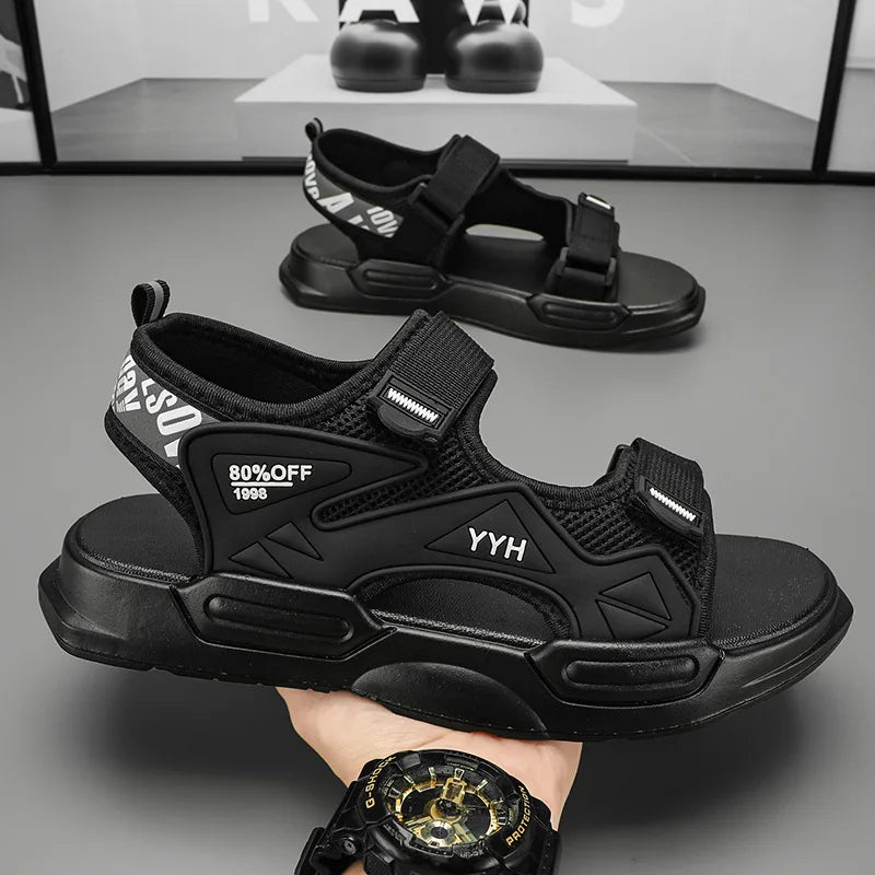 High Quality Men's Outdoor Sewing Sandals Men Concise Waterproof Shoes for Man Beach Sandals Hot Mens Non-Slip Comfortable Shoes