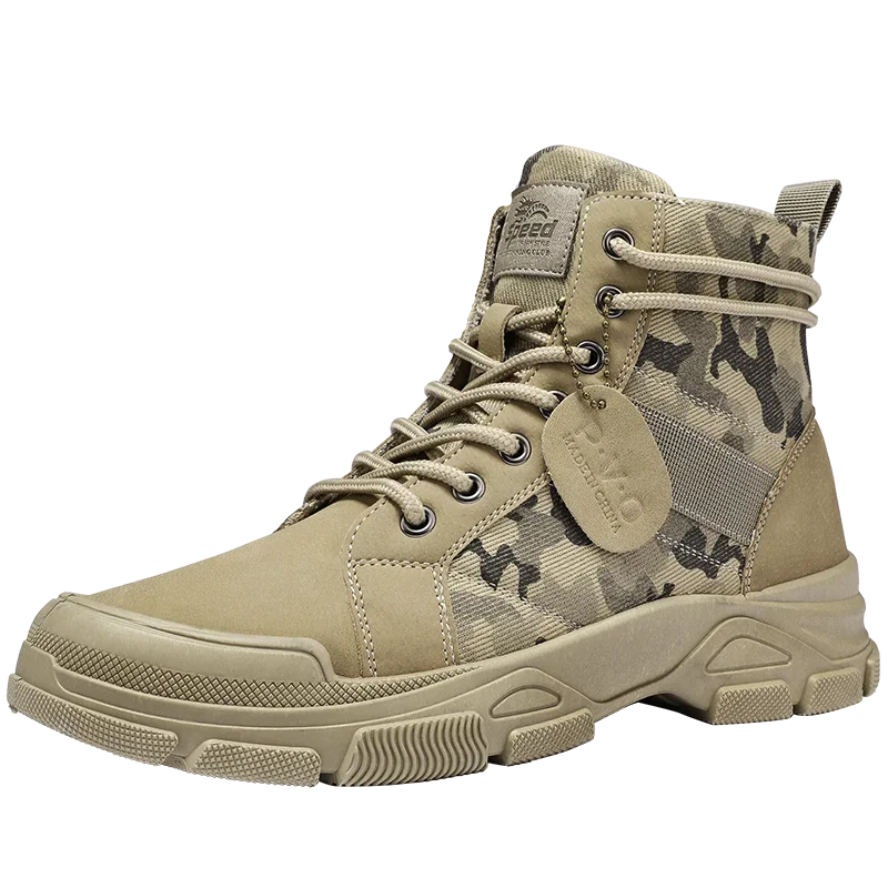 Hiking Boots For Men Autumn High Top Camouflage Desert Casual Flats Mens Boot Breathable Non Slip Work Shoes
