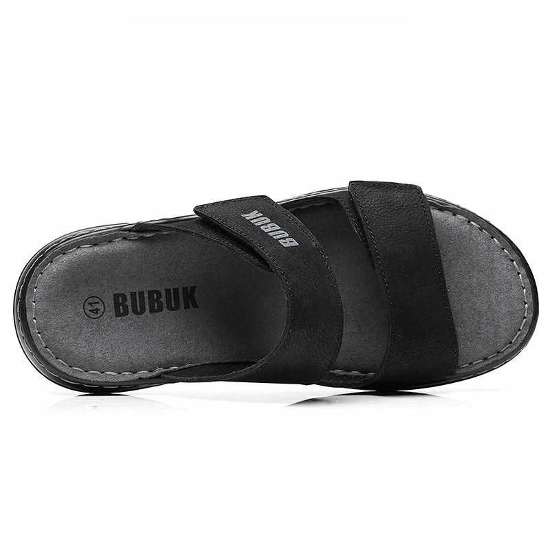 First-Layer Cowhide Men's Sports Sandals, Open-Toe Outdoor 防滑 Sandals, Casual Men's Shoes, Outdoor Fashion Beach Shoes, Li