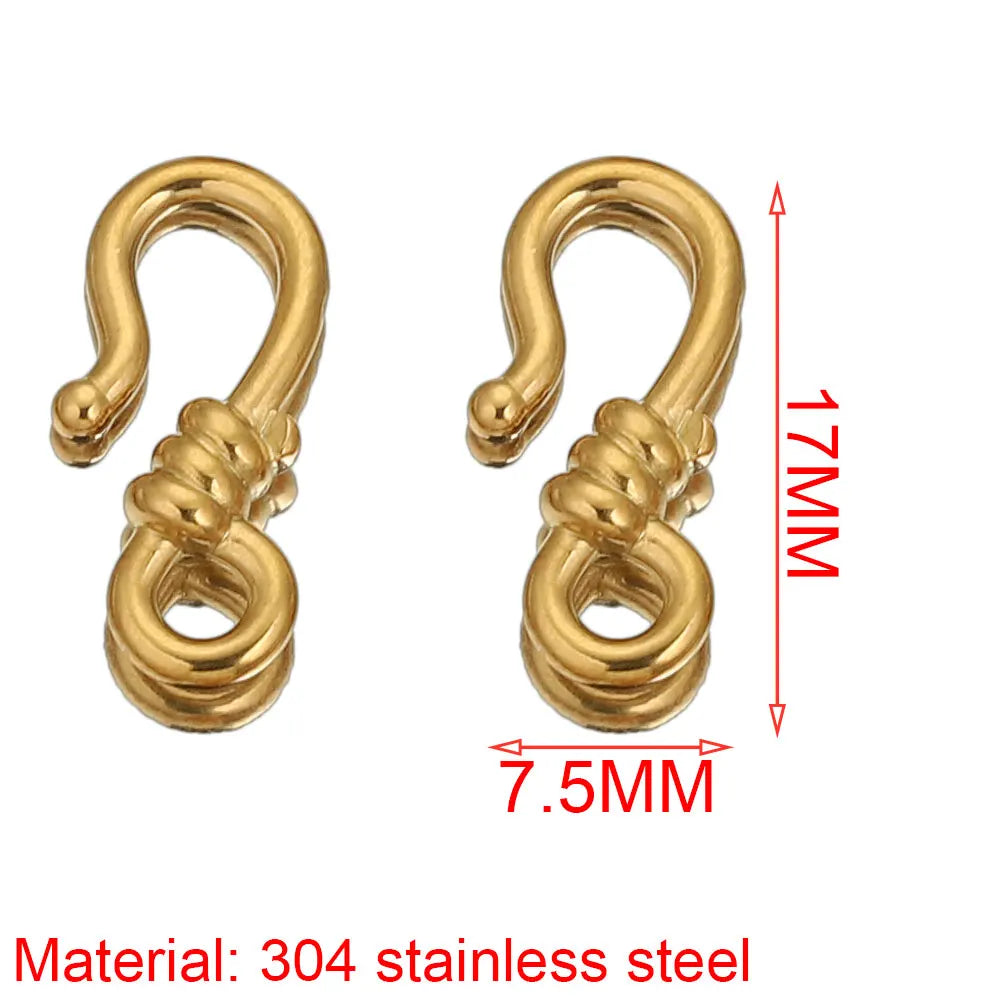 10pcs Lot Stainless Steel S Gold Jewelry Making Clasps Hooks Fasteners Connectors for Bracelet Nacklace Jewelry Making Materials
