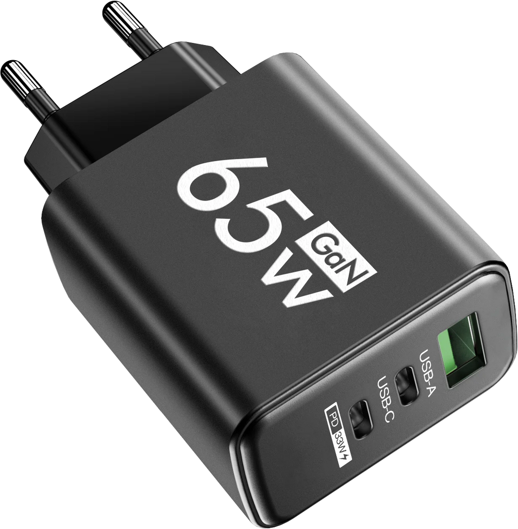65W 3 Ports GaN USB PD Charger Fast Charging Type C Mobile Phone Adapter Quick Charger 3.0 For iPhone 15 Samsung Xiaomi Huawei