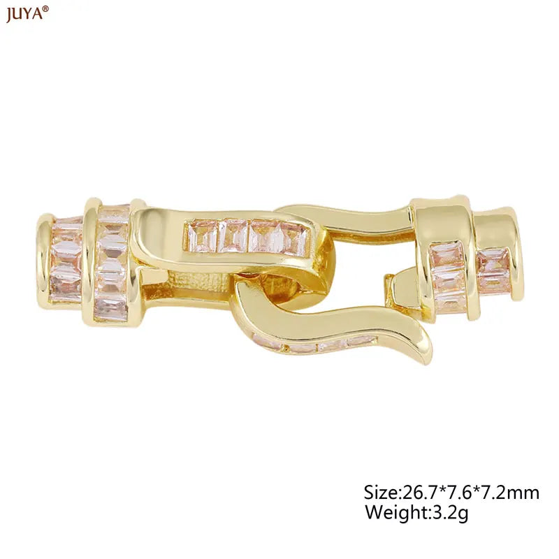 JUYA 18k Gold Silver Plated Copper Hooks Connectors Clasps Fastener For DIY Needlework Pearls Jewelry Making Accessories