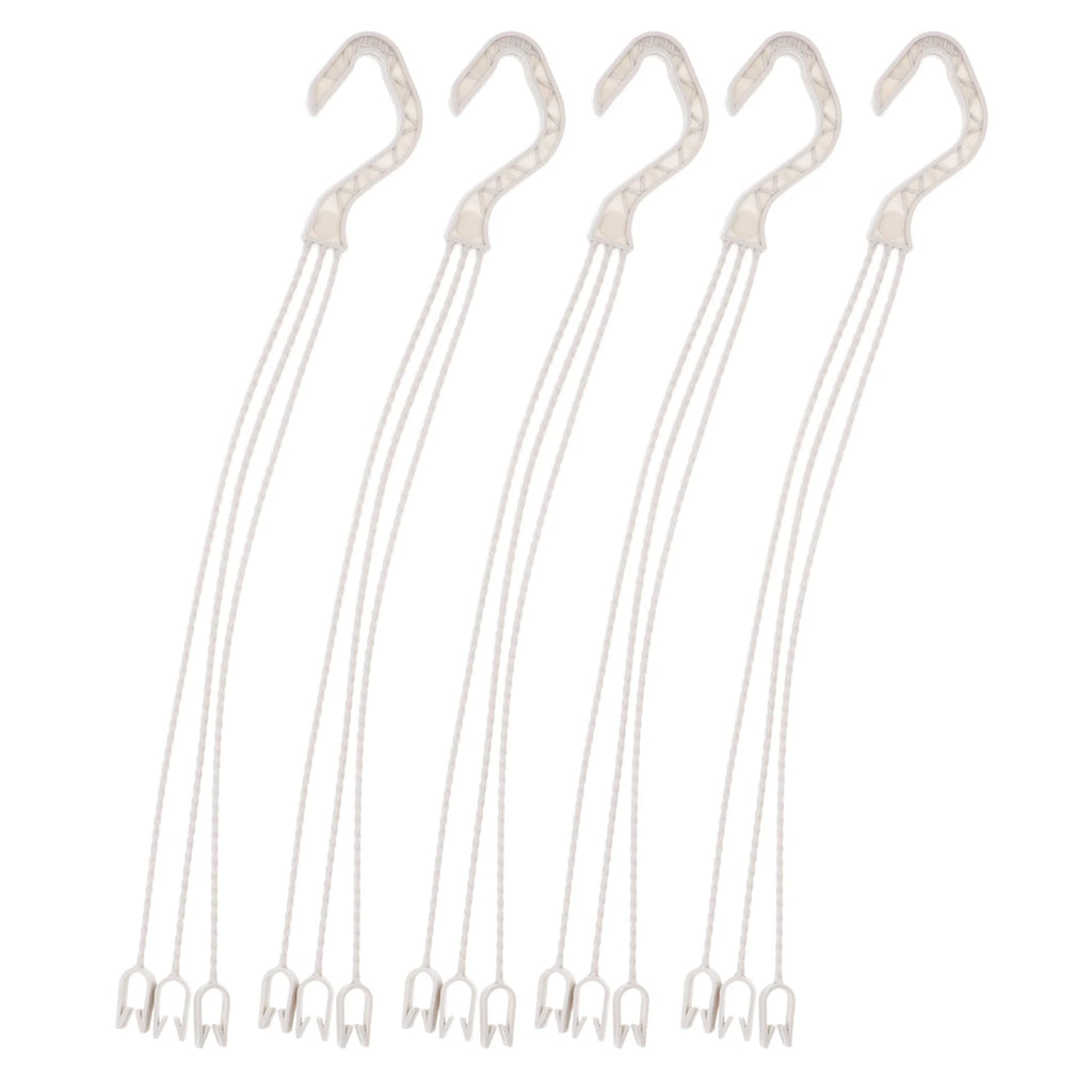 5pcs White Hooks For Baskets Flowerpot Hangers Durable Plant Shelves Garden Accessories Plastic Planter Hooks Outdoor Furniture