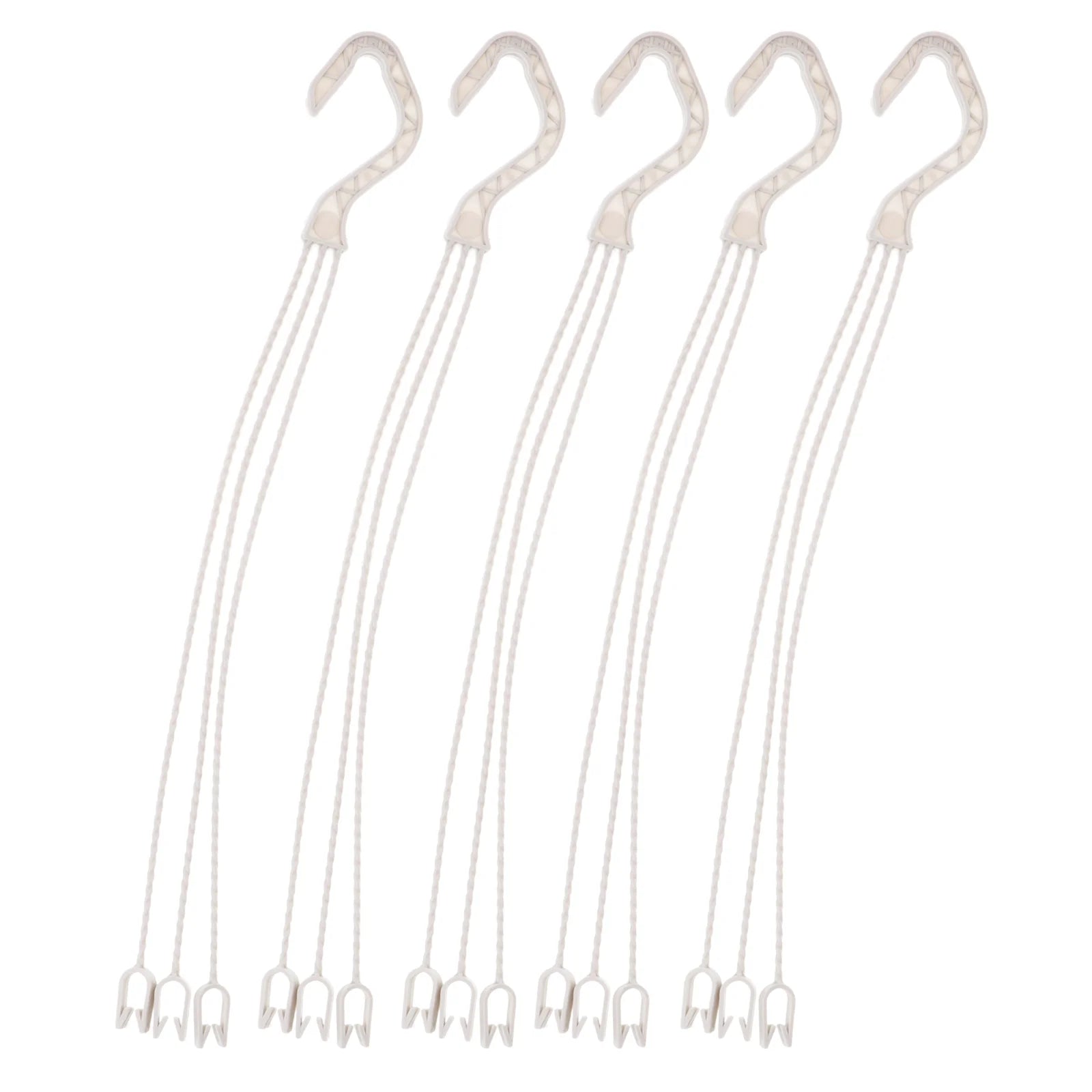 5pcs White Hooks For Baskets Flowerpot Hangers Durable Plant Shelves Garden Accessories Plastic Planter Hooks Outdoor Furniture
